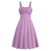 Camisole-Kleid mit Knotenträgern und gerüschter Brust